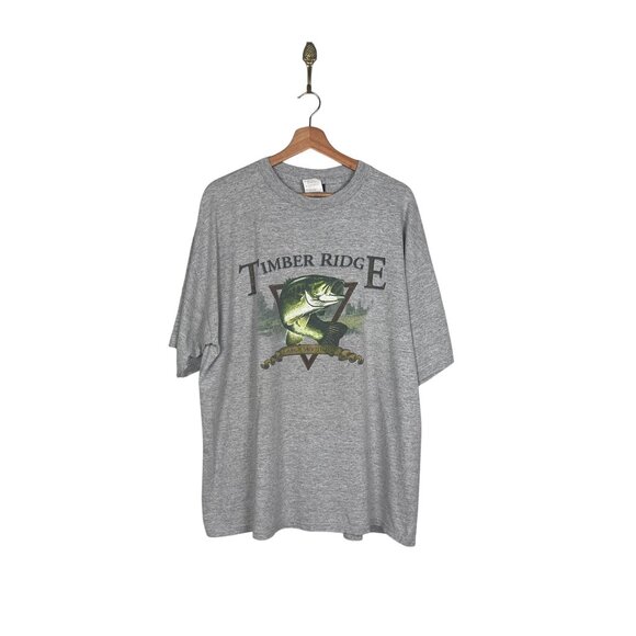 TSI Large Mouth Bass Timber Ridge Fish Short Sleeve T Shirt Mens Sz. XXL - Picture 1 of 8